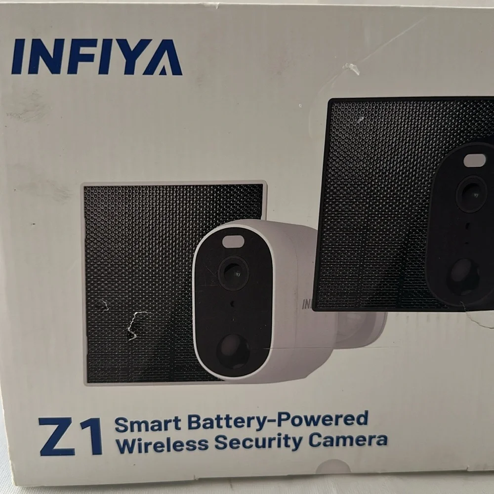 New in Box INFIYA (4) Pack Smart Battery-Powered Wireless Security Cameras.